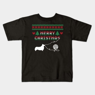 Corgi Stitch Christmas Design Kids T-Shirt